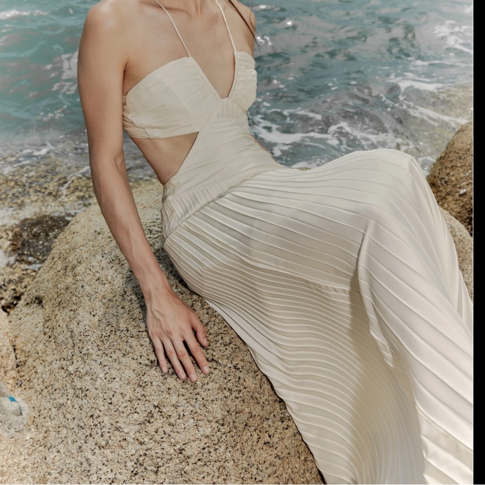 Meshki ribbed dress Ivory
